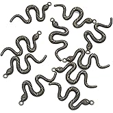Ruwado 10 Pcs Snake Shape Charms Alloy Large Vintage Pendants Finding Accessories for DIY Jewelry Making Kits Bracelet Necklace Earring Crafting Making Supplies