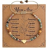 Bohxantium Inspirational Gifts for Women Christmas Stocking Stuffers Healing Natural Stone Beaded Bracelets Thinking of You Get Well Soon Encouragement Gifts for Women Best Friend Sister Granddaughter