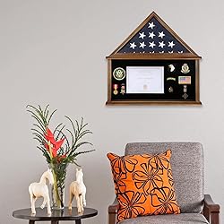 Tieeqe Large Military Shadow Box - Solid Wood