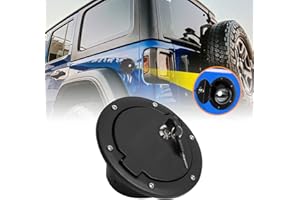 KAVIUS Locking Gas Cap cover for 2007-2017 Jeep Wrangler JK & Unlimited 2 Door and 4 Door Fuel Filler Door Cover