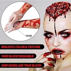 Go Ho Dark Fake Blood Makeup(1 oz),Realistic