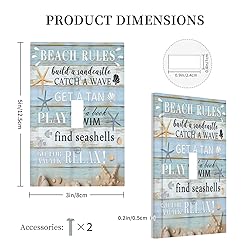 Xuejiaku Decorative Switch Plate Covers Beach Rules