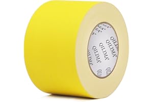 QILIMA Yellow Gaffers Tape 3 Inch x 60 Yards - Professional Grade Floor Tape- Non Reflective Matte Finish Gaff Tape