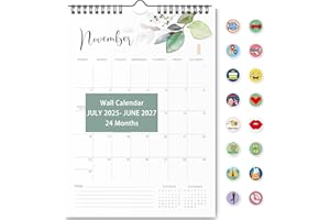 Wall Calendar 2025-2026-2027 - JULY 2025 to JUNE 2027, 24 Months Large Wall Calendar with Stickers