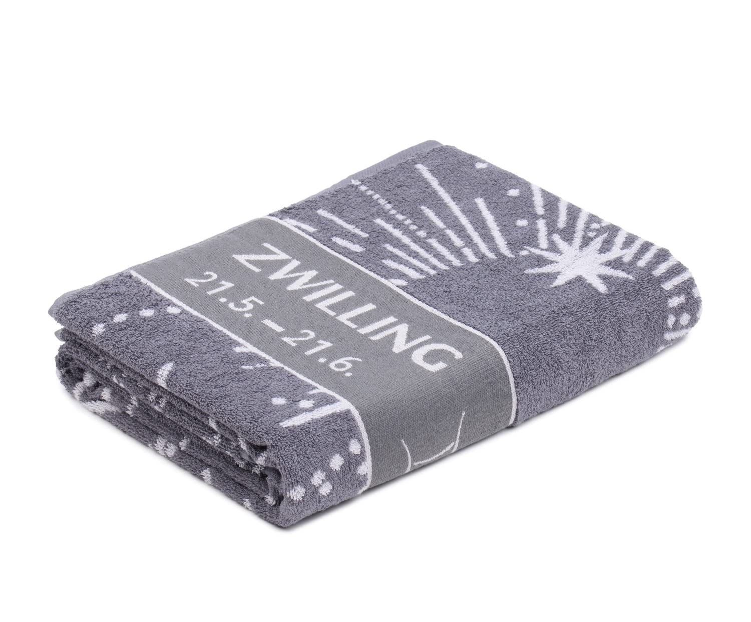 Gözze - Fluffy Sauna Towel with Zodiac Star Sign Design, Gemini, 100% Cotton - 80 x 180 cm