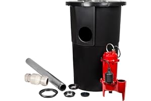 Red Lion RL-WCS50TA 115 Volt, 1/2 HP, 5600 GPH Automatic Sewage System with Cast Iron Pump and 18-inch x 30-inch Basin, Red/Black, 14942749