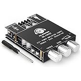 100W+100W Amplifier Board with Treble and Bass Control, DC 9-24V, BT and AUX Inputs, 2.0 Channel Stereo AMP Board for DIY Wireless Speakers, Password Free (DAJUNGUO ZK-1002T)