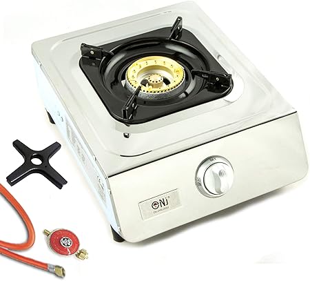 Nj Sonashi Ngb 100 Rvs Gasfornuis 1 Vlam Propaangas Campingkoker Turbo Brander Gasfornuis Kruis Incl Gasslang Drukregelaar 50 Mbar 1 Vlam Amazon Nl
