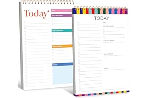GETHELUD 2 To Do List Notepads, Daily Planner Notebook with Tear-off Design, Undated Writing Organizer for Daily Tasks and Goal, Coiled Task Track Checklist Productivity Pad for Office, Classroom, Home, School