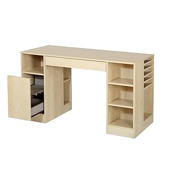 South Shore Craft Table with Open and Closed Storage, Pure White