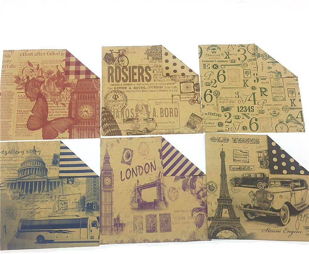 NICE PURCHASE 120pcs Origami Paper Double Sided Colors 6-Inch 6 Retro Pattern for Arts and Crafts Projects Paper