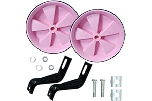 Miayaya 1 Pair Bicycle Auxiliary Wheel Bike Training Wheels Kids Stronger Version Heavy Duty Rear Bicycle Stabilizers Accessories (Pink, 12in)