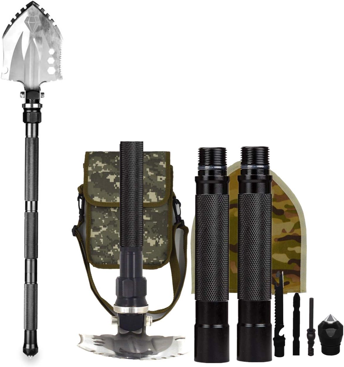BAALAND Folding Camping Shovel, Military Tactical Shovel Survival Multitool Entrenching Tool for Backpacking Trenching Hiking Car Emergency