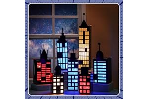 Kolldenn 15 Pcs Hero Party Favor Boxes Skyscraper 3D City Box Skyline Buildings Heroes Candy Goodies Boxes Hero Theme Centerpiece Decorations Birthday Party Supplies(Colorful)