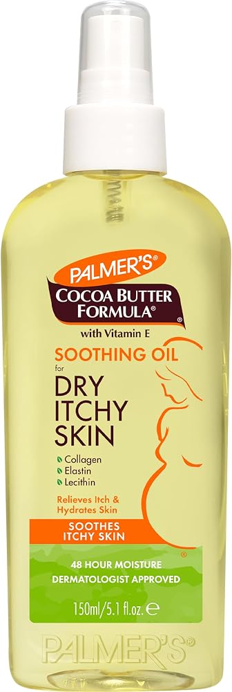 Palmer's Soothing Body Oil, Cocoa Butter Anti-Itch Formula (5.1 Oz) | Body Oil with Vitamin E, Collagen, Elastin, Soothes, Mo