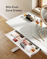 Marsail Glass Standing Desk with Drawer,55 x 28