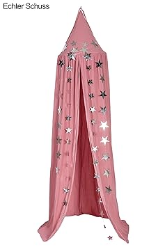 Malvenfarbenes Baldachin, Betthimmel Kinder Baby Kinderzimmer Bettvorhang Baumwolle Deko Moskitonetz Insektenschutz für Prinz