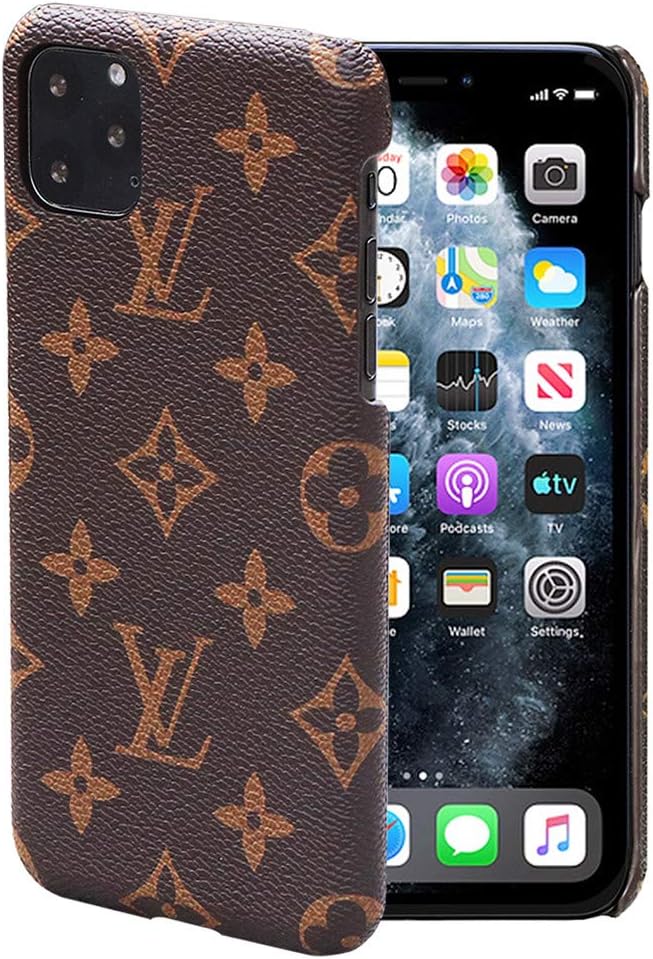 CoFire New Case for iPhone 11 Pro Max,Brown Elegant Luxury Style PU Leather Fashion Stylish Back Cover Case Compatible with iPhone 11 Pro Max (Big Flower)
