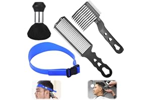 MAAHONGH Fade Comb for Men Haircut Kit, Fade Hair Trimming Comb with Haircut Band, Friend Guide for Men and Neckline Template, Haircut Guide Hair Cutting(Black)