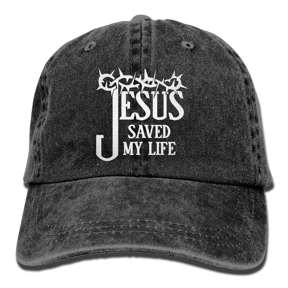 MANMESH HATTJesus Saved My Life Unisex Adult Adjustable Denim Dad Hat