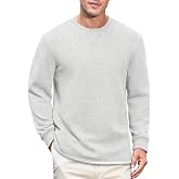 COOFANDY Men's Sweatshirt Crew Neck Lightweight Fleece Pullover T-Shirt | Soft Fleece Feel, Criss-Cross Detail, Straight Hem, Fall Winter, Daily Wear
