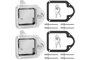 Elsjoy Set of 2 Truck Tool Box Latch, Stainless Steel Trailer Toolbox Latch Replacement, RV Paddle Handle Latch Tool Box Lock