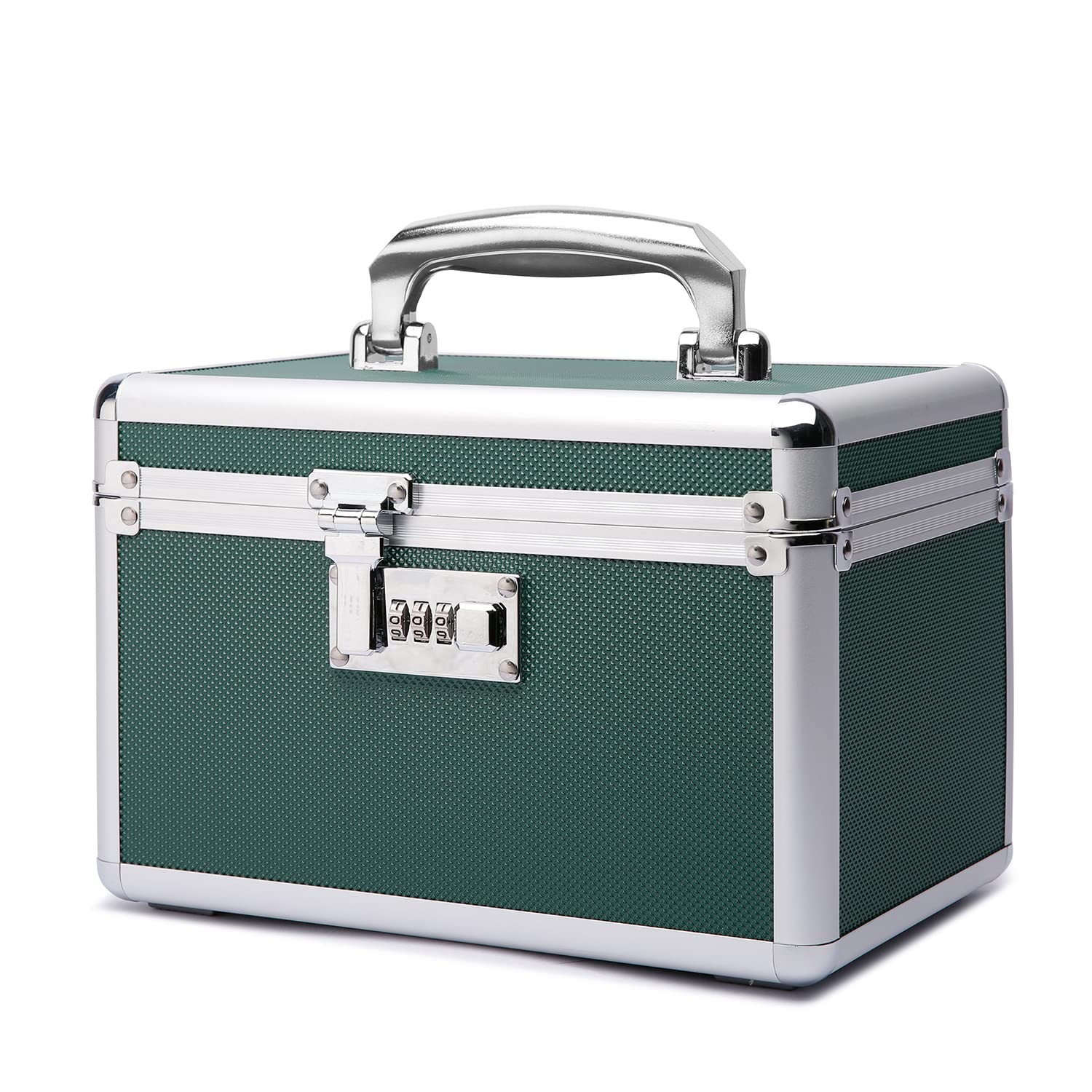 HEWEI WORKS Storage Lockbox with Combination Lock, Lockable Medicine Storage Box, Empty First Aid Box, Multipurpose Lockbox for Home and Outdoor Use (Green, Small)