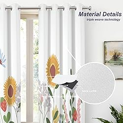 Batmerry Wild Plants Blackout Curtains for