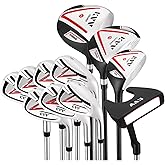 KVV Men's Golf Clubs Package Set, 11-Club Complete Set with/Without Stand Bag/7-Piece Irons (5~P#), Right Handed/Left Handed