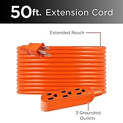 UltraPro 50 Ft Indoor Extension Cord 3 Outlet Power