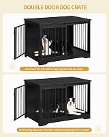 Hzuaneri Dog Crate Furniture 100 cm Double Door Barn Door Anti-Chew view 4