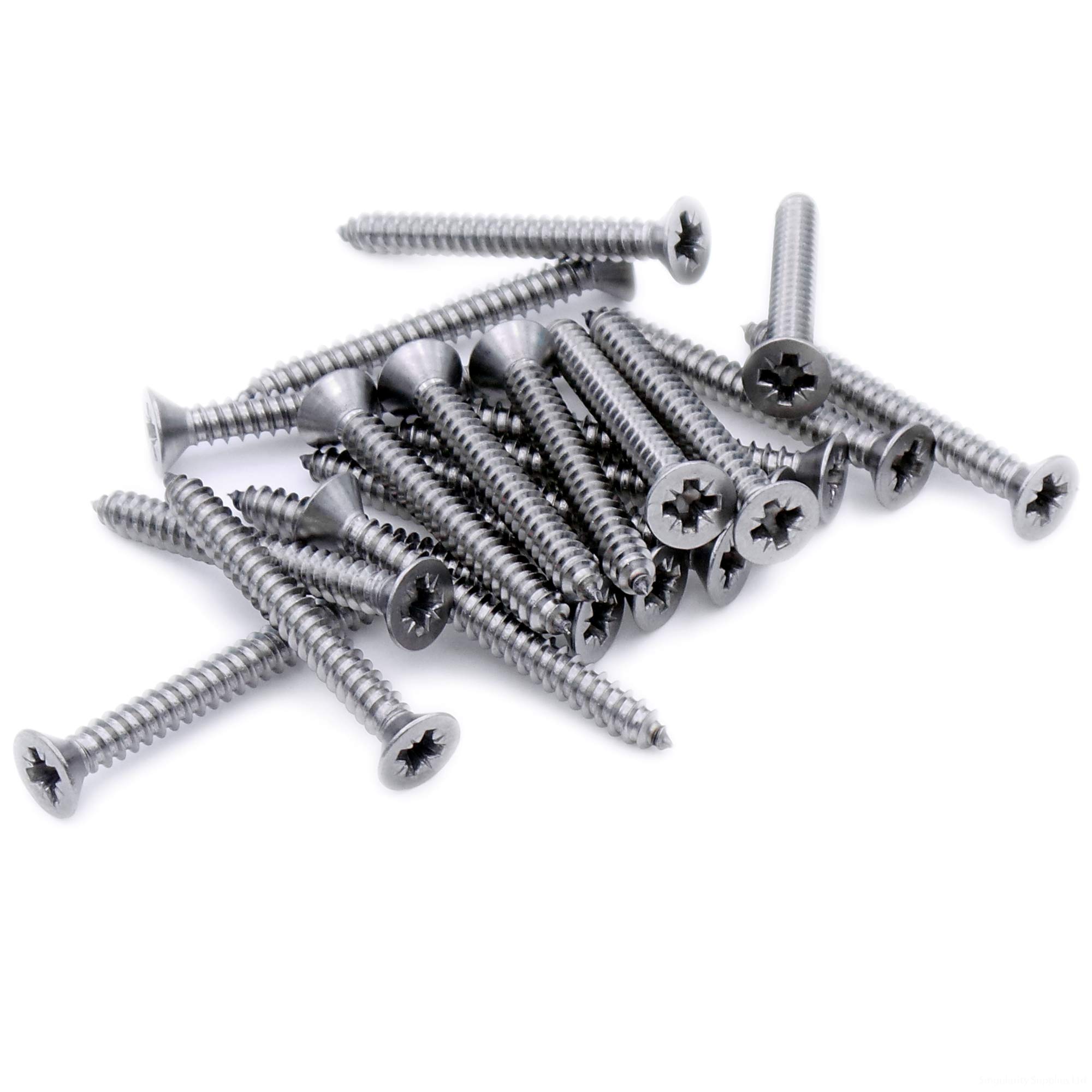 No.10 x 1 (4.8mm x 25mm) Pozi Countersunk Self-Tapping Screw - Stainless Steel (A2) (Pack of 20)