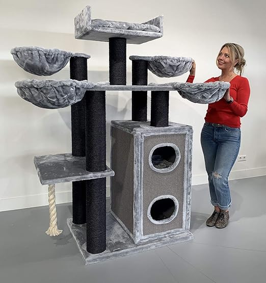 RHRQuality Cat Tree Maine Coon Tower Cream 310 For Extra high Ceiling