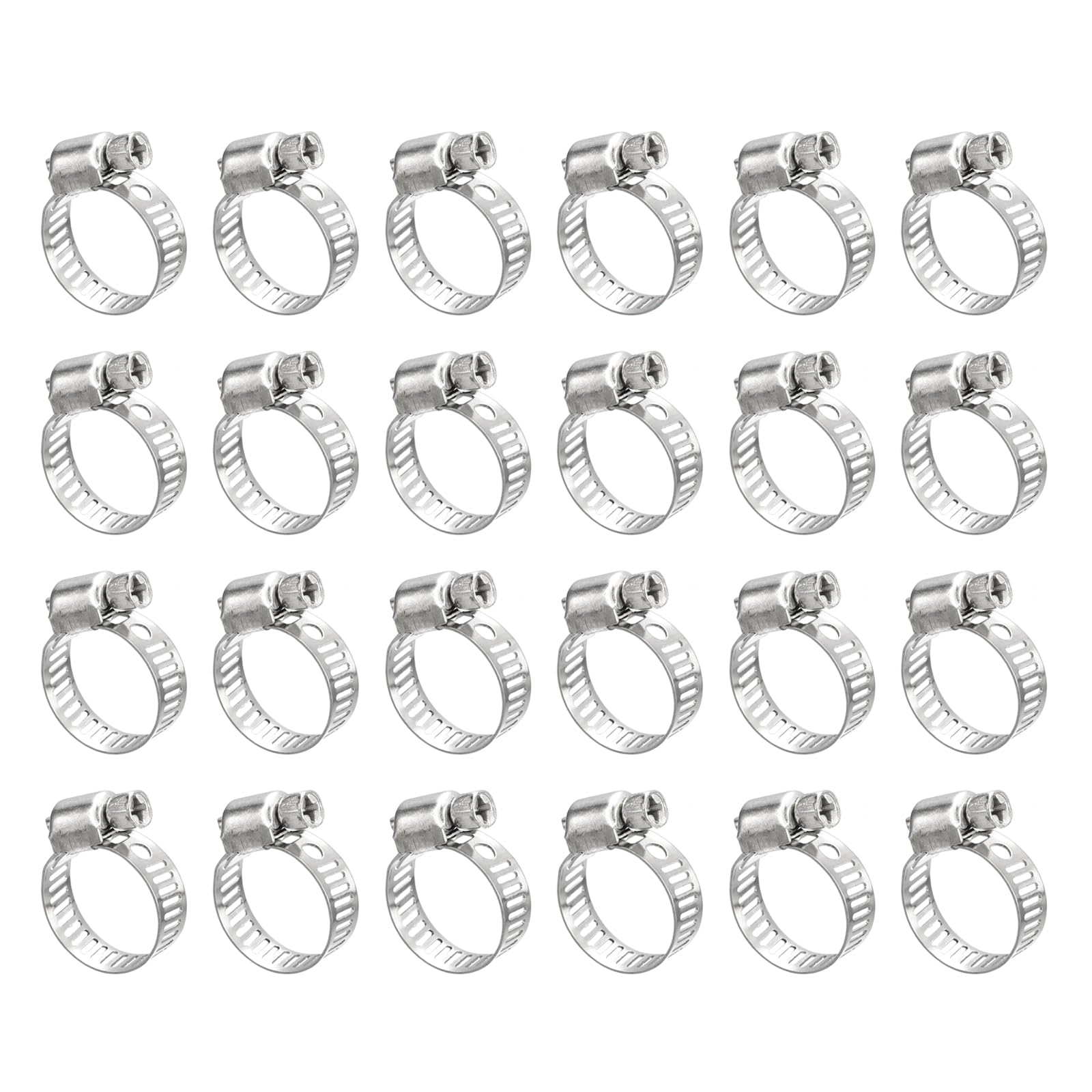 uxcell Worm Gear Hose Clamp, 24pcs