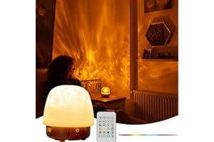 Ocean Wave Lamp, Ocean Wave Projector Light with Bluetooth Speaker 16 Colors Mushroom Light with Remote Control for Bedroom L