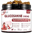 NATURE TARGET Glucosamine for Dogs, Joint Supplement with Chondroitin, MSM, Omega-3, Hemp for Pain Relief, Hip & Joint Chews for Dogs with Calcium for Bone Health, 120 Soft Chews