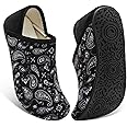 Fires Womens Mens Slippers with Rubber Sole Soft-Lightweight House Slipper Socks Around House Shoes Non Slip Indoor/Outdoor