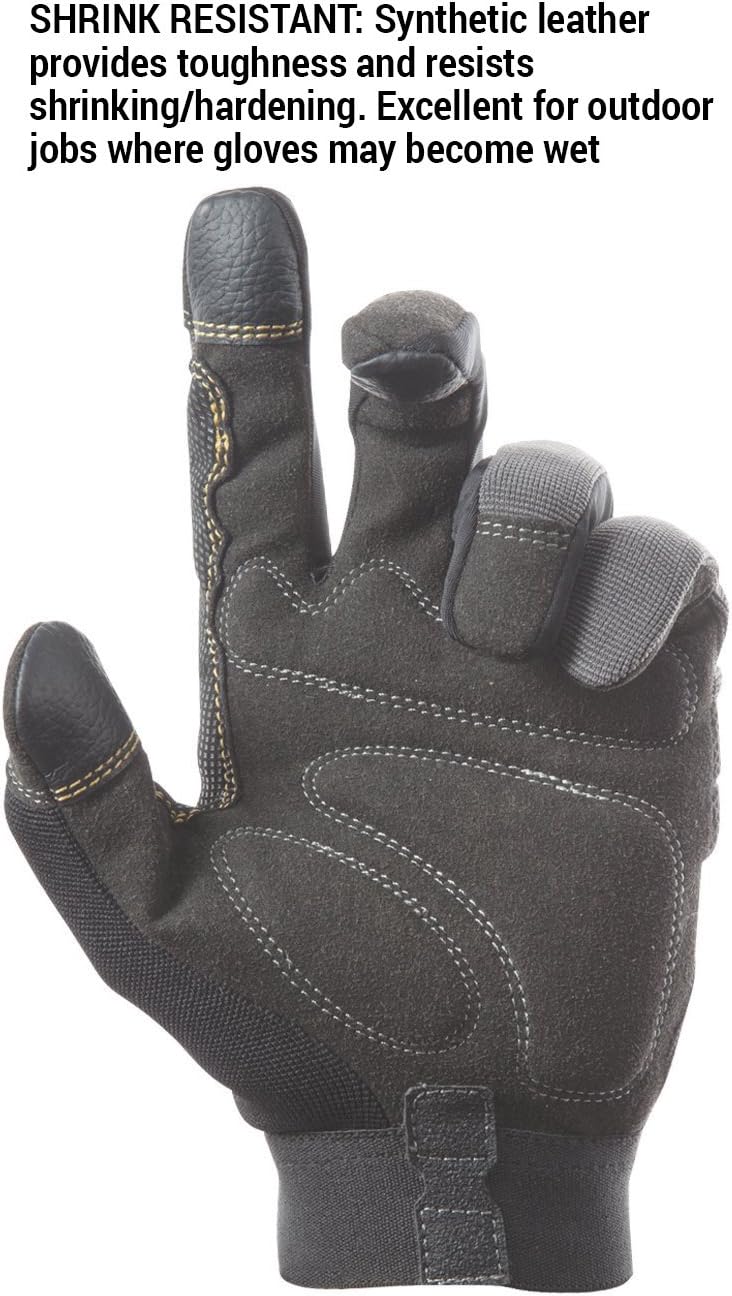 CLC Custom Leathercraft 125L Handyman Flex Grip Work Gloves, Shrink Resistant, Improved Dexterity, Tough, Stretchable, Excellent Grip, Original, Large - Gifts For Men - 