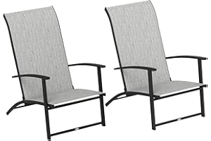 Outsunny Set of 2 Folding Adirondack Chairs, Mesh Muskoka Chairs with Armrests, High Backrest and Steel Frame, Portable Patio