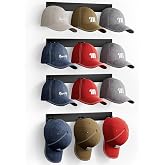 MISSLO Hat Rack for Wall with 2-way Display Hat Hooks for Wall Hanger 4 Pack Holds 24 Baseball Cap Holder Organizer for Closet, Wall Mounted, Bedroom Storage