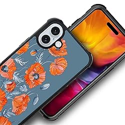 CARLOCA Compatible with iPhone 16 Case, Poppies