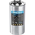 BlueStars Upgraded Version 80 uF ±5% MFD 370/440V 50/60Hz CBB65 Round Run Start Capacitor Replacement Part - Fit for AC Motor Run or Fan Start and Cool or Heat Pump Air Conditioner