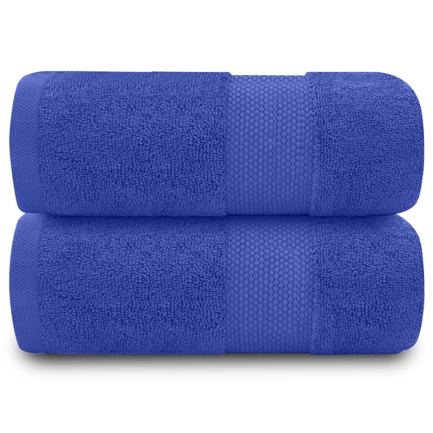 Gaveno Cavailia Egyptian Cotton Thick Absorbent 700 GSM Miami Bath Sheet [ Pack of 2-Royal Blue (90x140 cm)