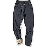 MACHLAB Men's Thermal Fleece Jogger Pants Sherpa Lined Sweatpants Winter Warm Thick Track Pants