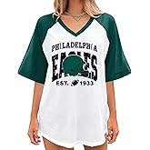 Football Shirts for Women Game Day Oversized Meah Tshirt Football Fans Season V Neck Short Sleeve Tee Tops