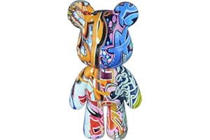 Coniuty Graffiti Bear Decorative Animal Resin Sculpture Home Decor Statue, Art Figurine Home Ornament Decoration for Office, Living Room, Bedroom, Book Shelf, TV Cabinet, Desktop (Graffiti Decor)