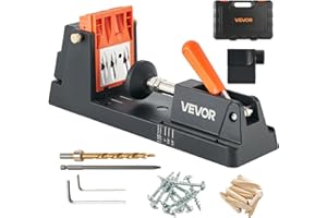VEVOR Pocket Hole Jig Kit, 1/2" to 1-1/2" Adjustable, Lightweight Jig Pocket Hole System with Dust Collection Adapter, Detach