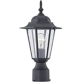 WISBEAM Outdoor Post Light, Pole Lantern, E26 Base 60W Max, Aluminum Housing Plus Glass, Wet Location Rated, ETL Qualified, B