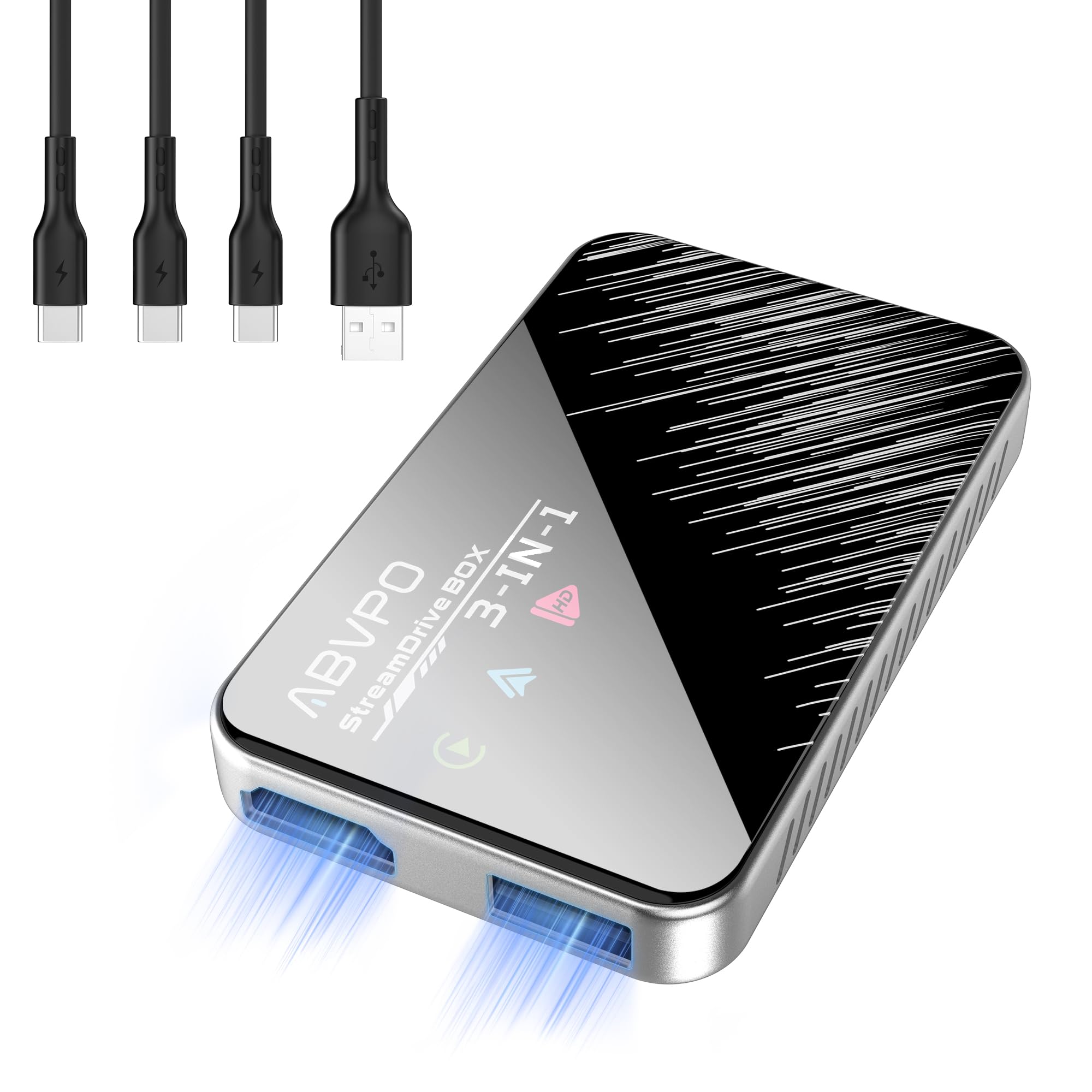 Photo 1 of ABVPO 3-in-1 Wireless CarPlay Adapter & Android Auto, Plug & Play, Bluetooth 5.0, Plug in a TV Stick to Streaming Box for Netflix/YouTube/TikTok with 4K Video, for OEM Wired CarPlay/Android Auto Cars