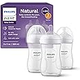 Philips Avent Natural Baby Bottles with Natural Response Nipples (Medium Flow, Flow 3), 9oz, 3-pack, SCY903/03